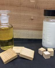 A bottle of cedarwood oil and white cedarwood oil emulsion.