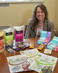 Tara McHugh with some of the many products researched and developed by her team in the Healthy Processed Foods Research Unit