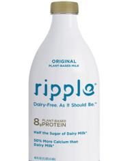 A bottle of Ripple Delight pea milk