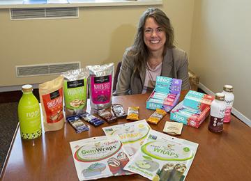 Tara McHugh with some of the many products researched and developed by her team in the Healthy Processed Foods Research Unit