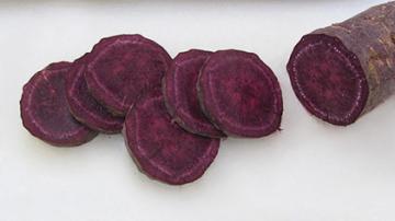 Sliced purple sweetpotato