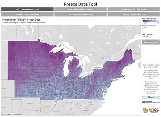 Freeze Date Tool map