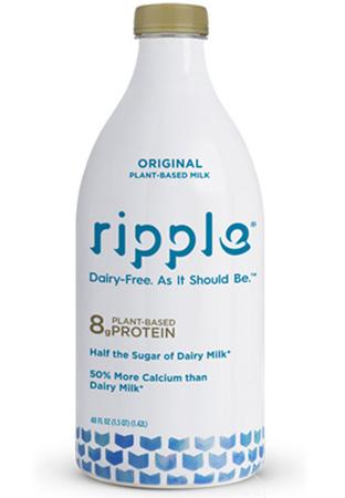 A bottle of Ripple Delight pea milk
